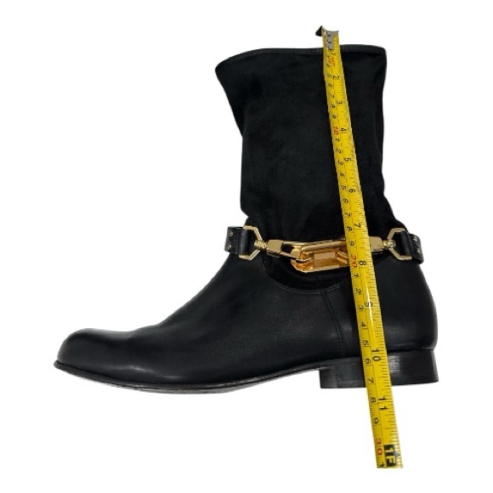 Rachel Zoe Black Leather Boots with Gold Accent size 7 - Picture 11 of 16